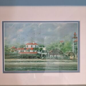 Debbie Brady Coastal Landscape Art Print In Wood 16"x13" Frame